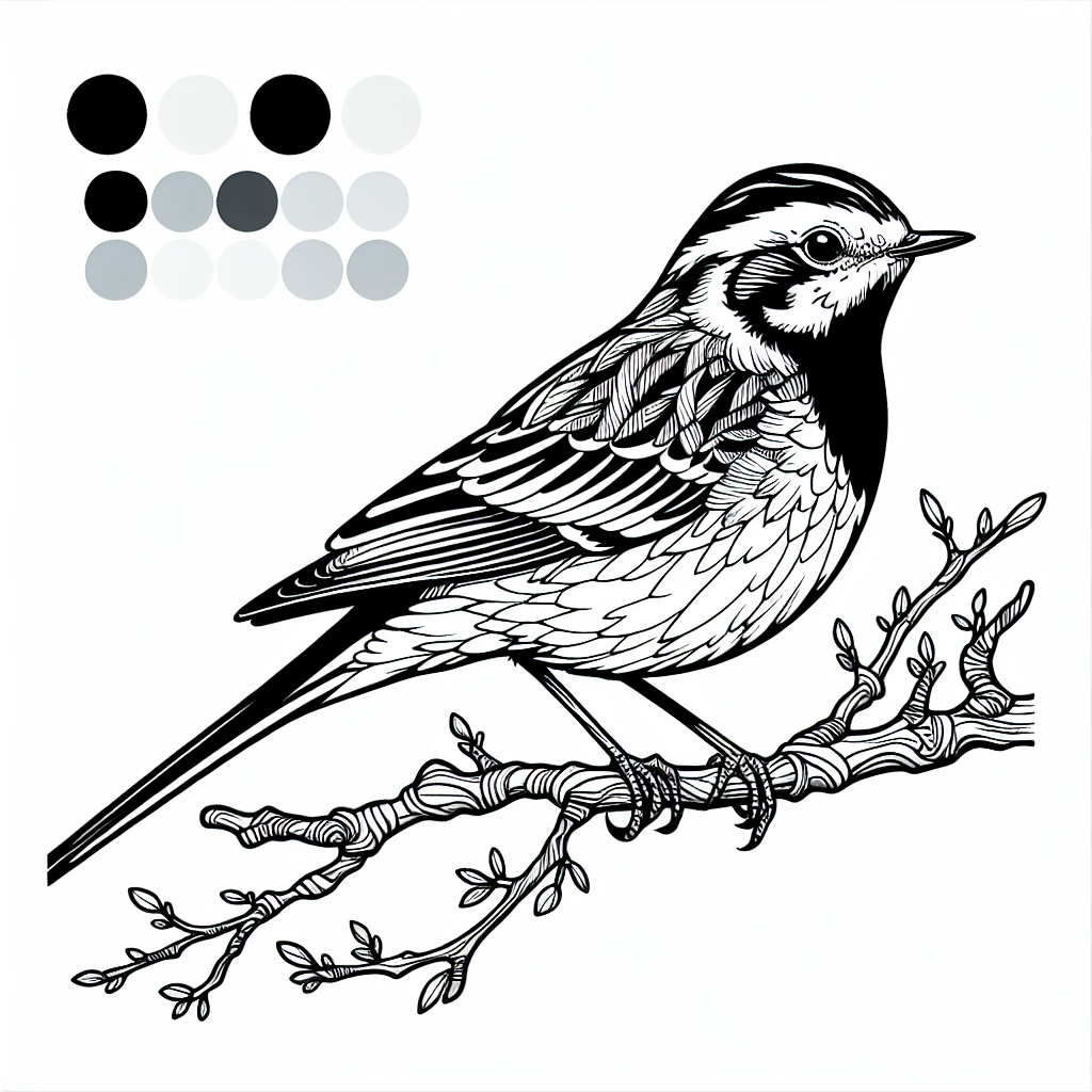 Bachstelze Ausmalbild