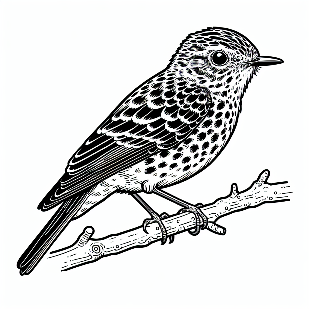 Grauschnäpper Ausmalbild