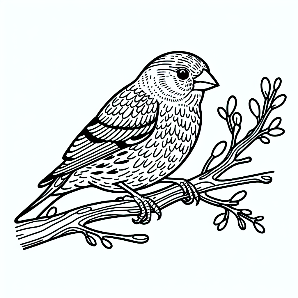 Grünfink Ausmalbild