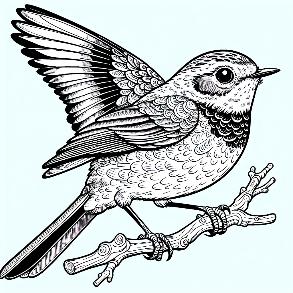 Hausrotschwanz Ausmalbild