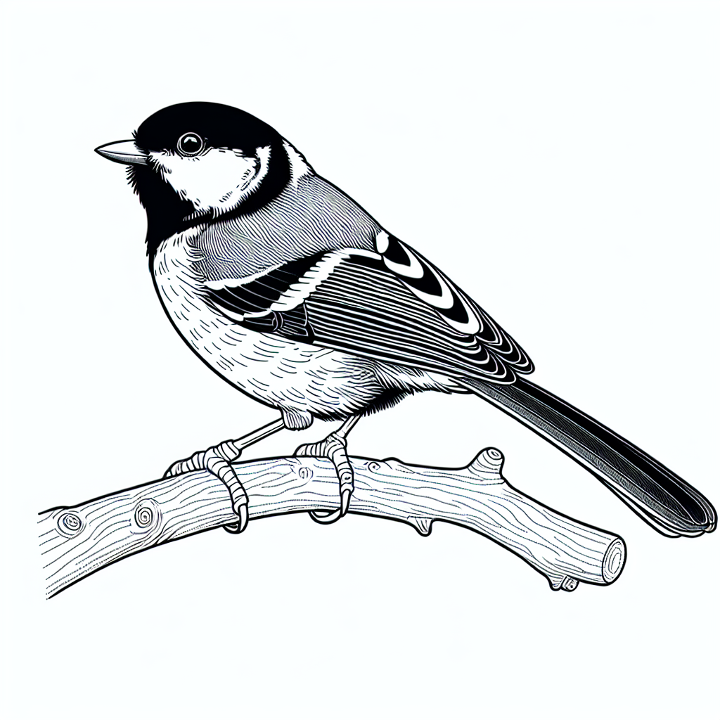 Kohlmeise Ausmalbild