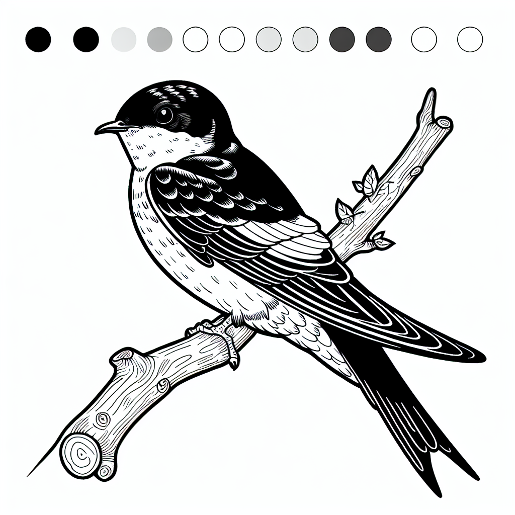 Mehlschwalbe Ausmalbild