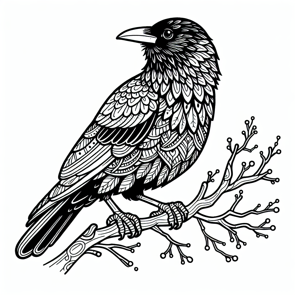 Rabenkrähe Ausmalbild