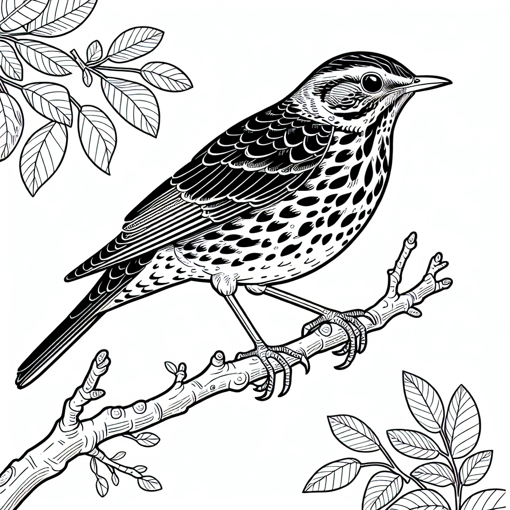 Singdrossel Ausmalbild