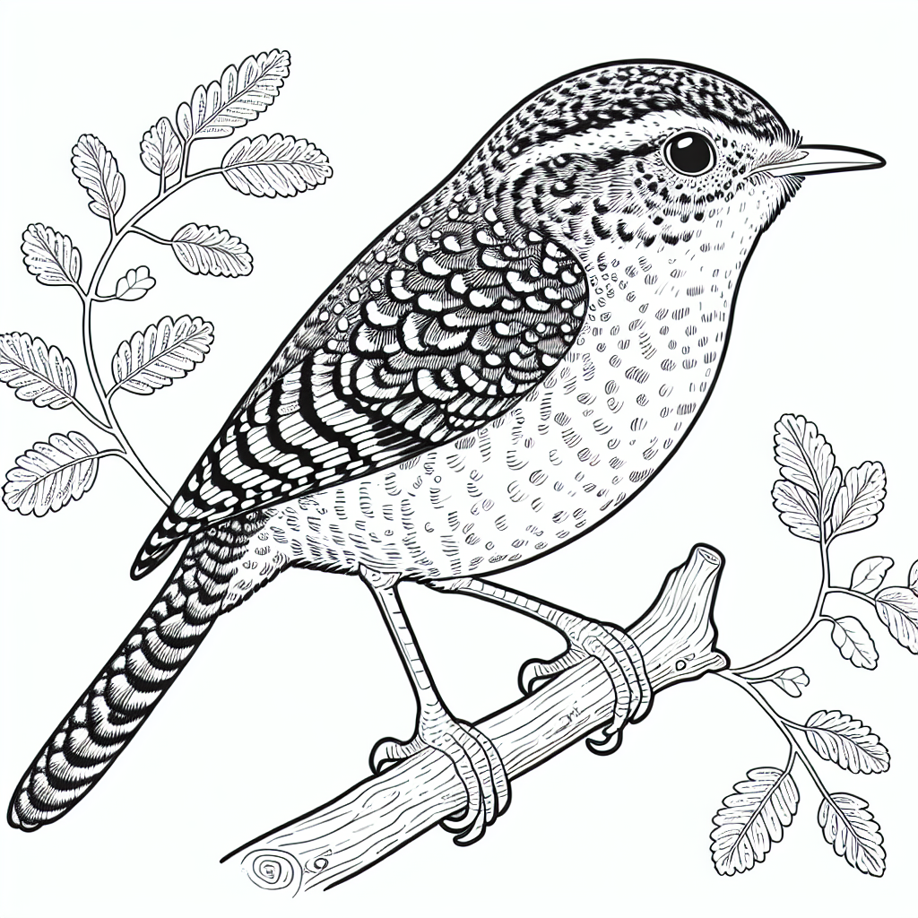 Zaunkönig Ausmalbild