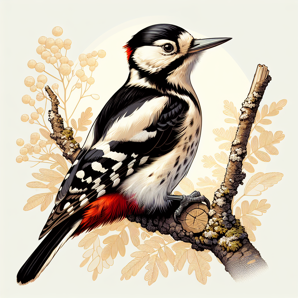 Buntspecht Illustration