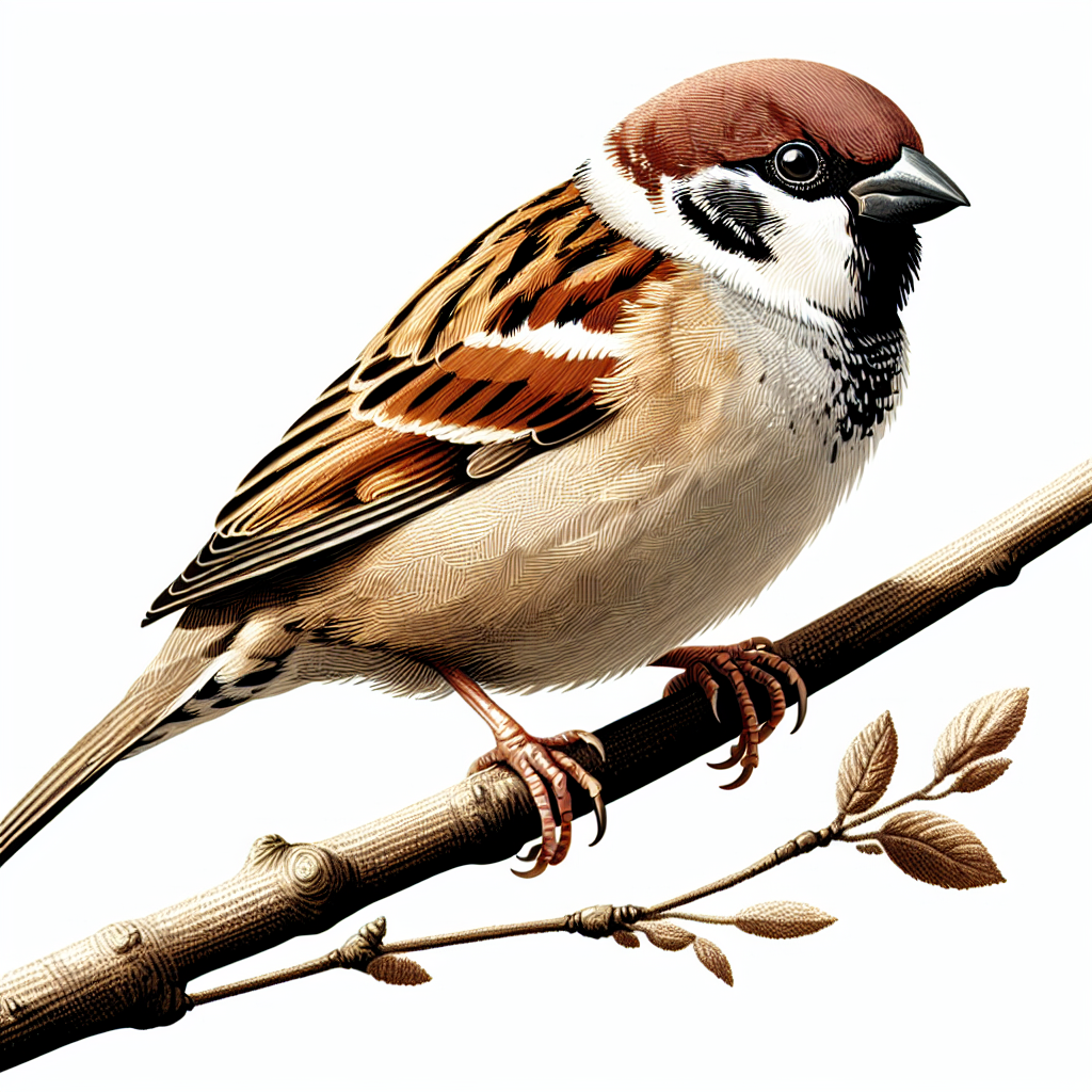 Feldsperling Illustration